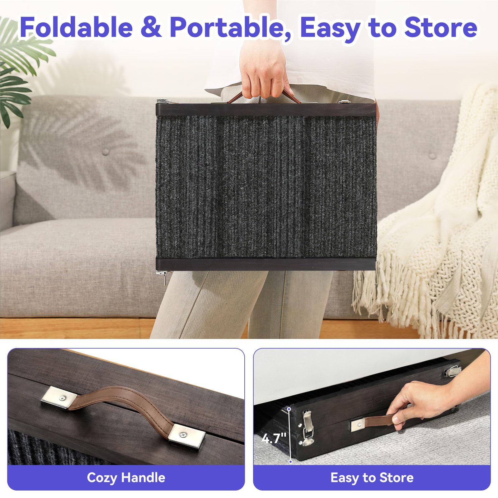 Rampe Pawaboo utilisable en intérieur et extérieur lors de déplacements.