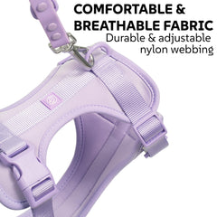 Harnais Pawadise Lilas avec 3 attaches, contrôle polyvalent lors des sorties.
