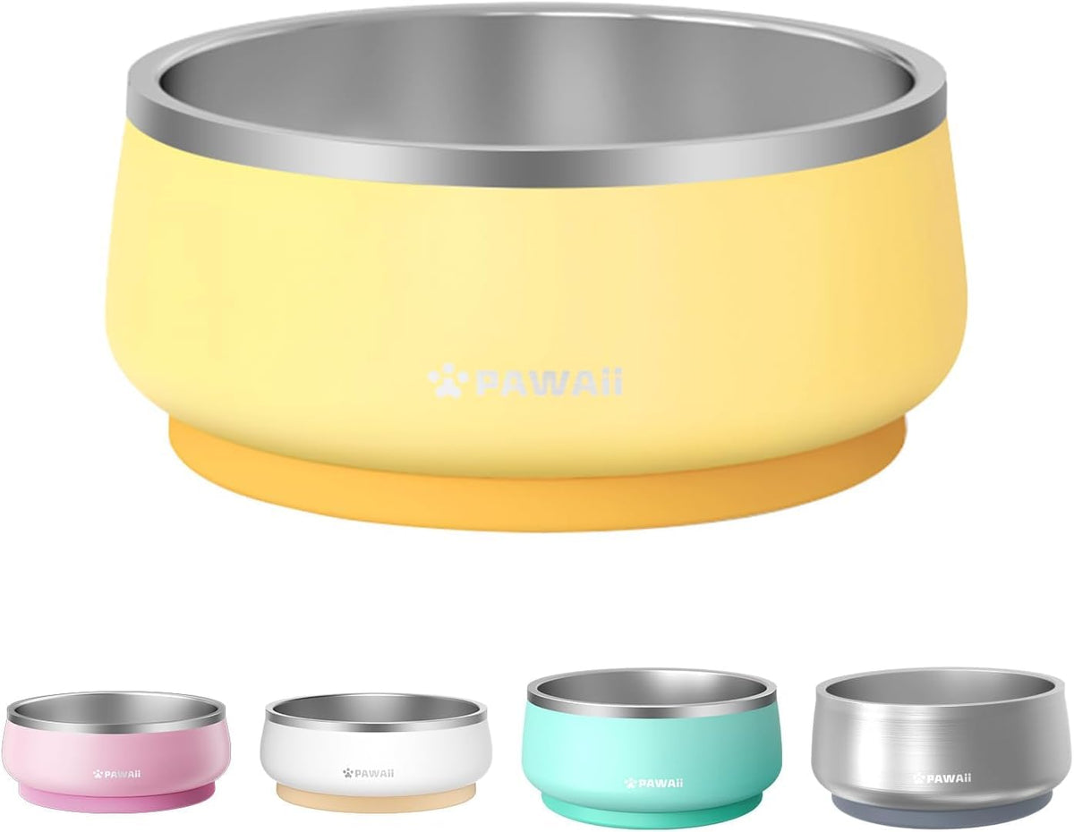 Bol Pawaii pour chien, double paroi inox, maintien des aliments frais.
