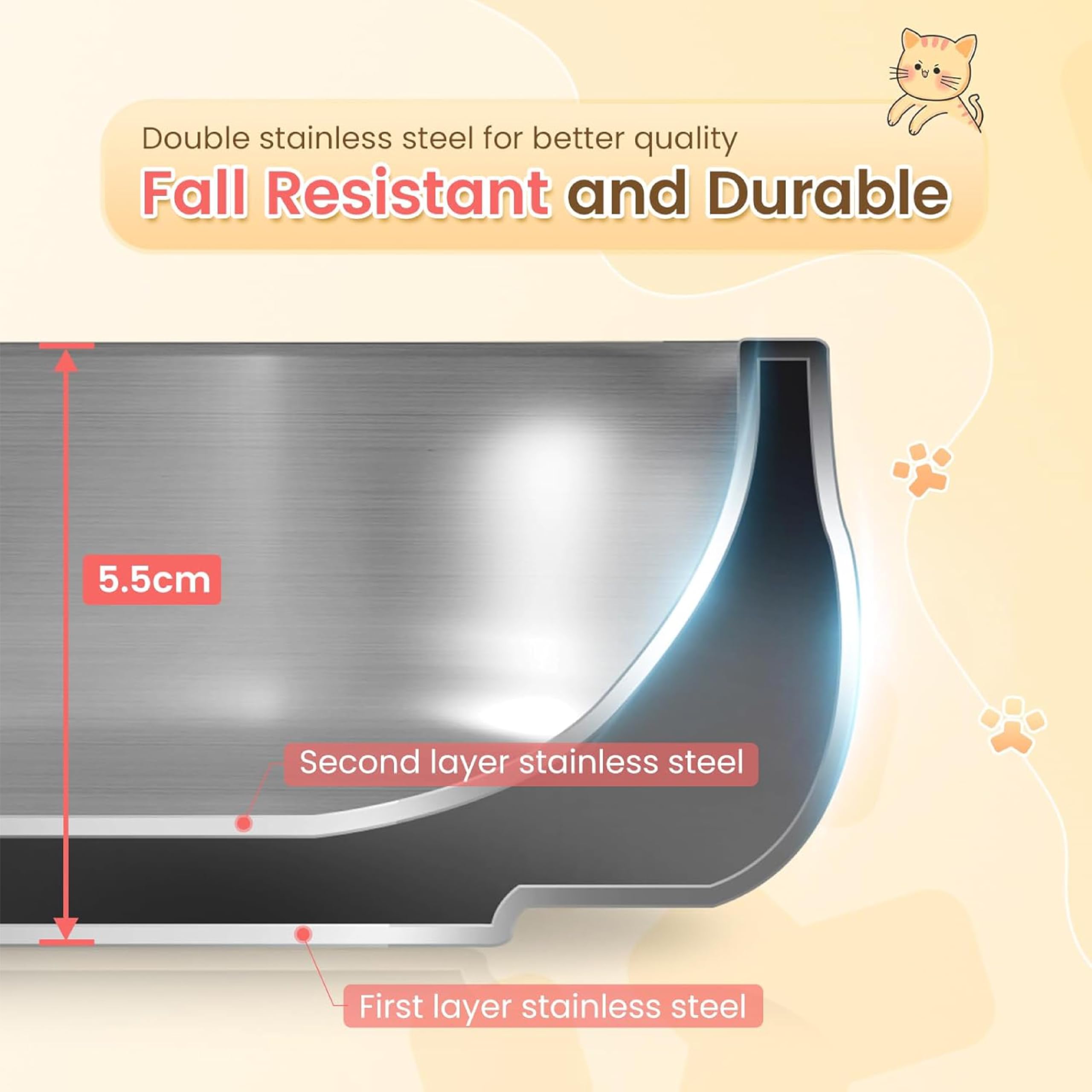 Gamelle inox double paroi, isolation et robustesse.