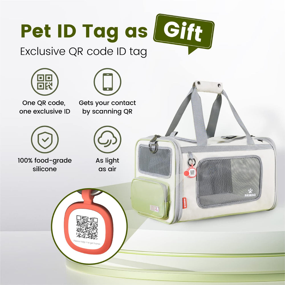 Pawaii porte-chat avec étiquette d'identité et code-qr pour retrouver rapidement votre chat.