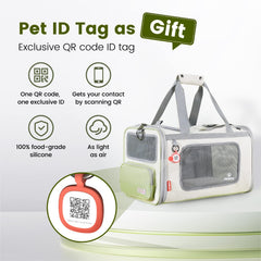 Pawaii porte-chat avec étiquette d'identité et code-qr pour retrouver rapidement votre chat.
