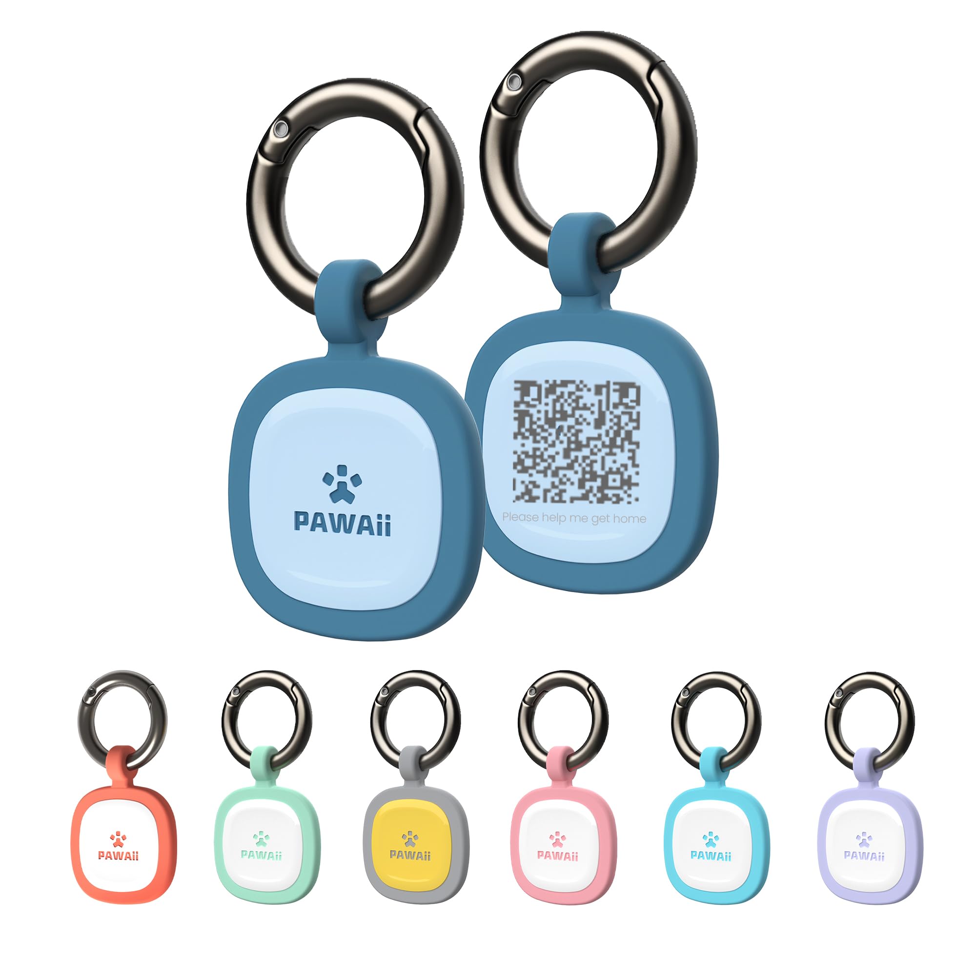 Pawaii tag-id-silicone-chien-bleu-fonce: sécurité renforcée grâce au QR et profil personnalisé.