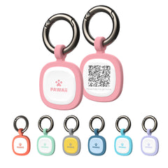 Tag dIdentité Pawaii pour chien en silicone rose avec QR, pratique et sûr