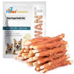 Pawant batonnet poulet enroule cuir brut chien: stimule l'attention et la motivation.