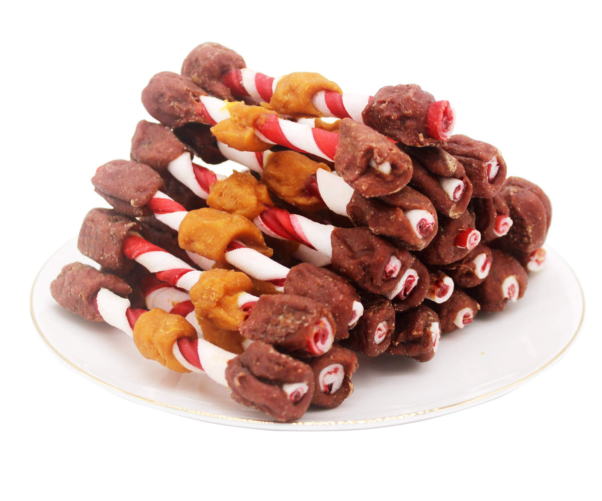 Friandises Pawant: brochettes triple saveur prêtes à l’entraînement, récompense irrésistible.
