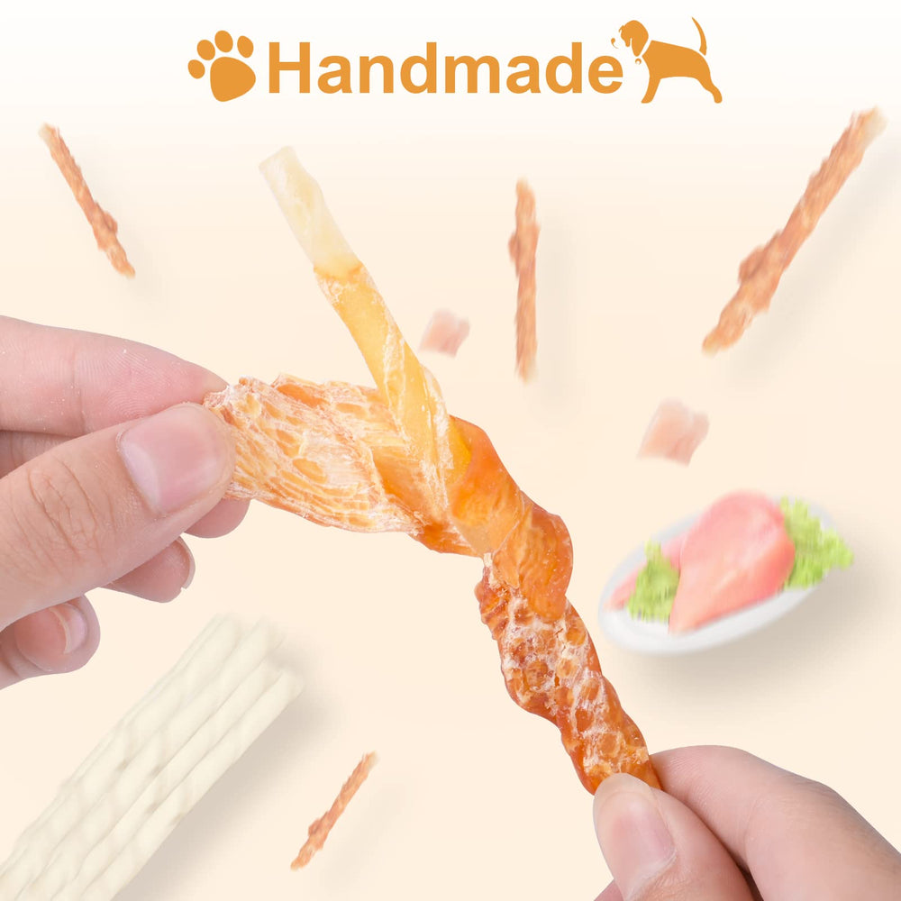 Pawant friandise enroulée au poulet, choix polyvalent pour chiens de toutes tailles.