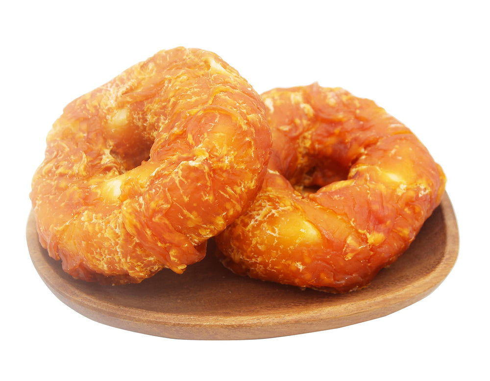 Donuts en cuir brut Pawant, chewing potentiellement bénéfique pour les dents.