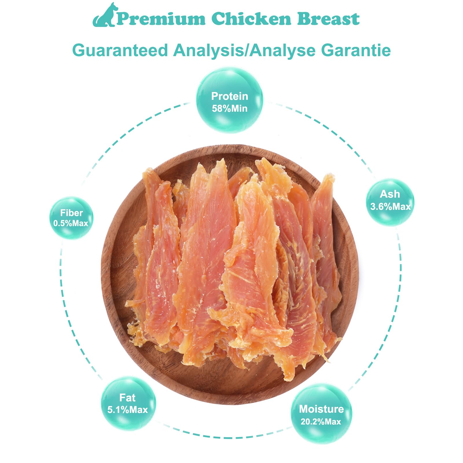 Pawant dressage poulet seche chien, récompense idéale pour l'entraînement.