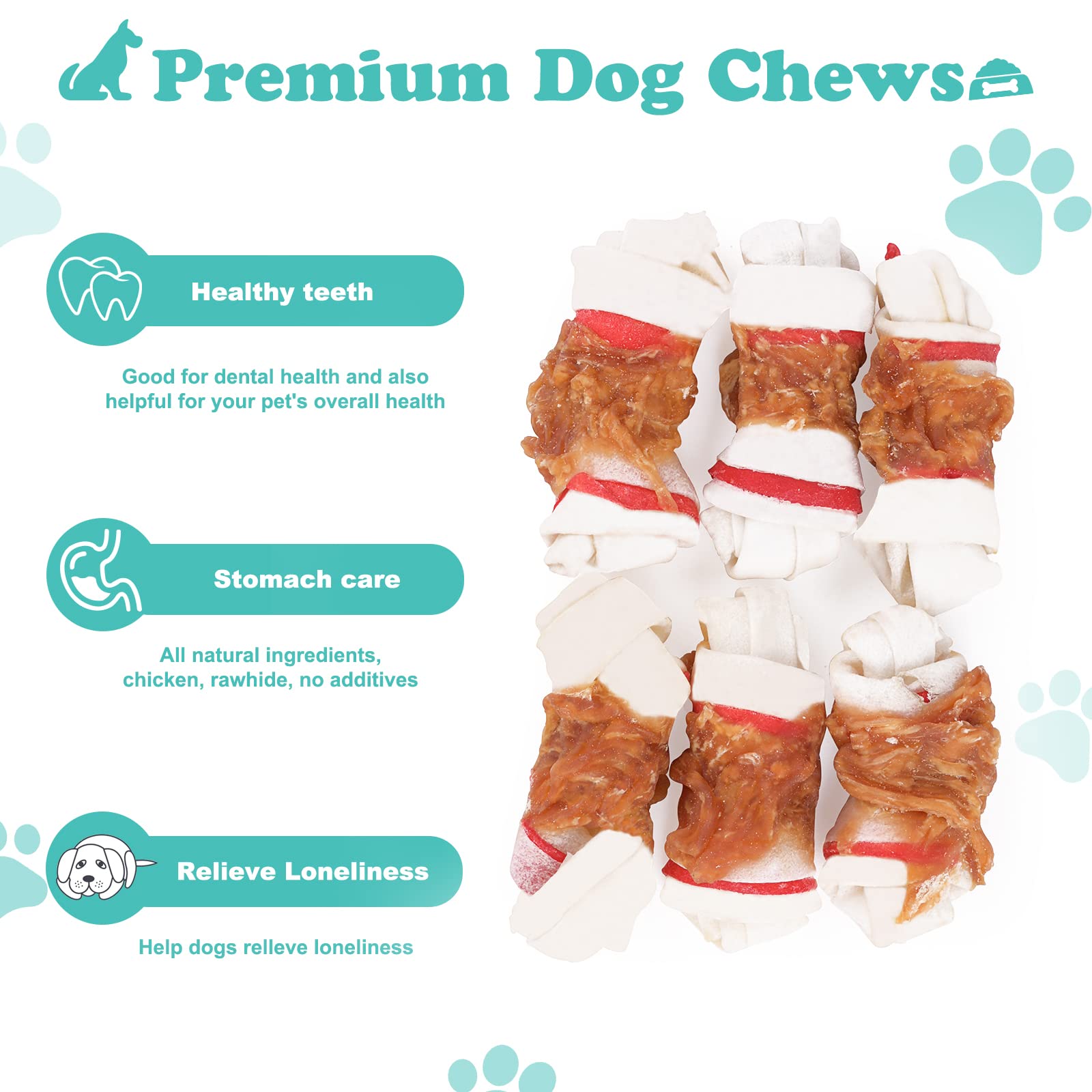 Pawant os à mâcher enveloppé poulet, snack idéal pour petits chiens.
