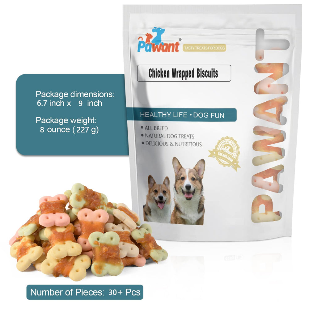 Pawant: biscuits-poulet naturels, texture croquante appréciée par les petits chiens.