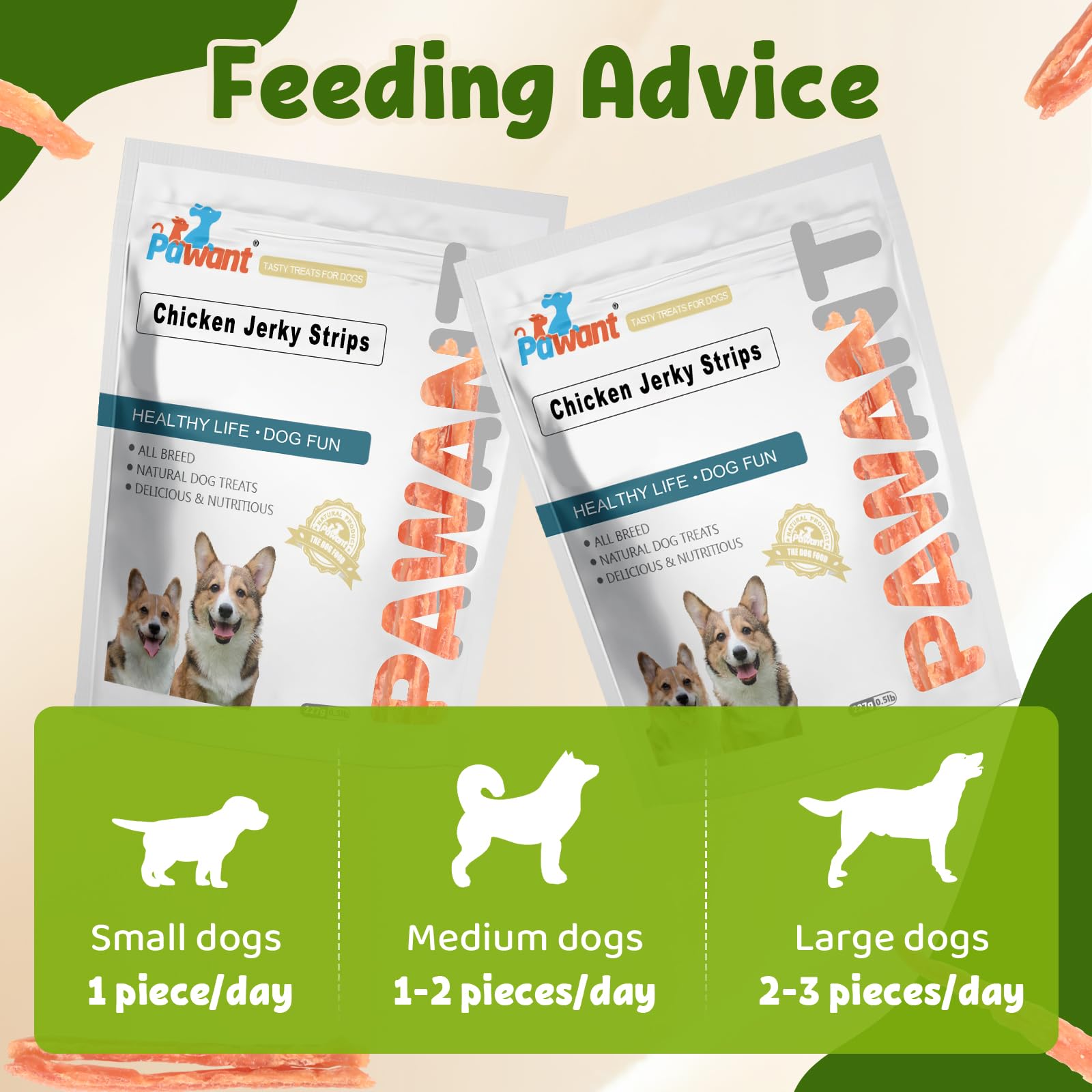 Pawant tranches poulet sans cuir – option sûre pour chiens sensibles.