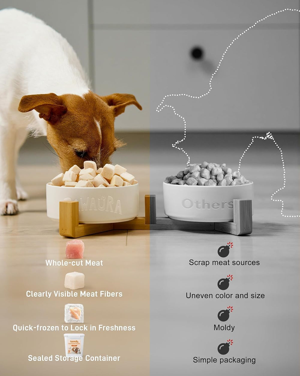 Pawaura - nutrition riche conserve les nutriments du poulet sans additifs.