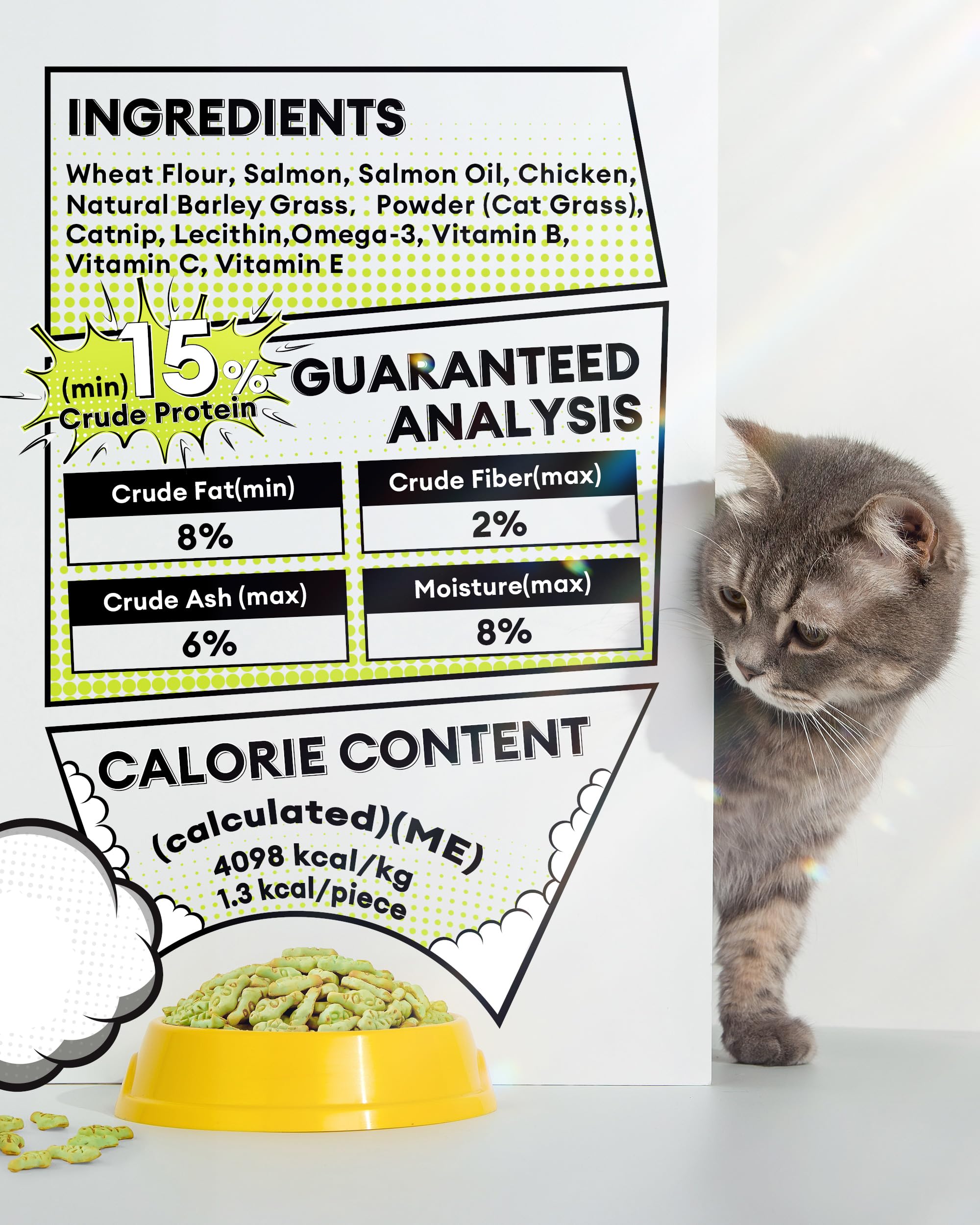 Emballage pratique des biscuits Pawaura pour chat, dosage facile.