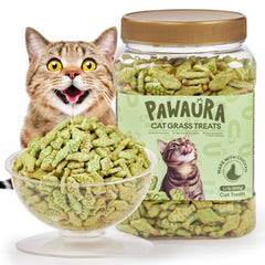 Friandise Pawaura pour chat au poulet et herbe, saveur naturelle et appétence.