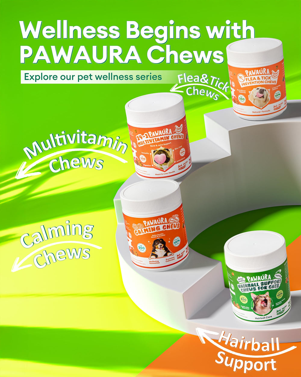 Bouteille Pawaura 150 bouchées pour foyers multi-chats.