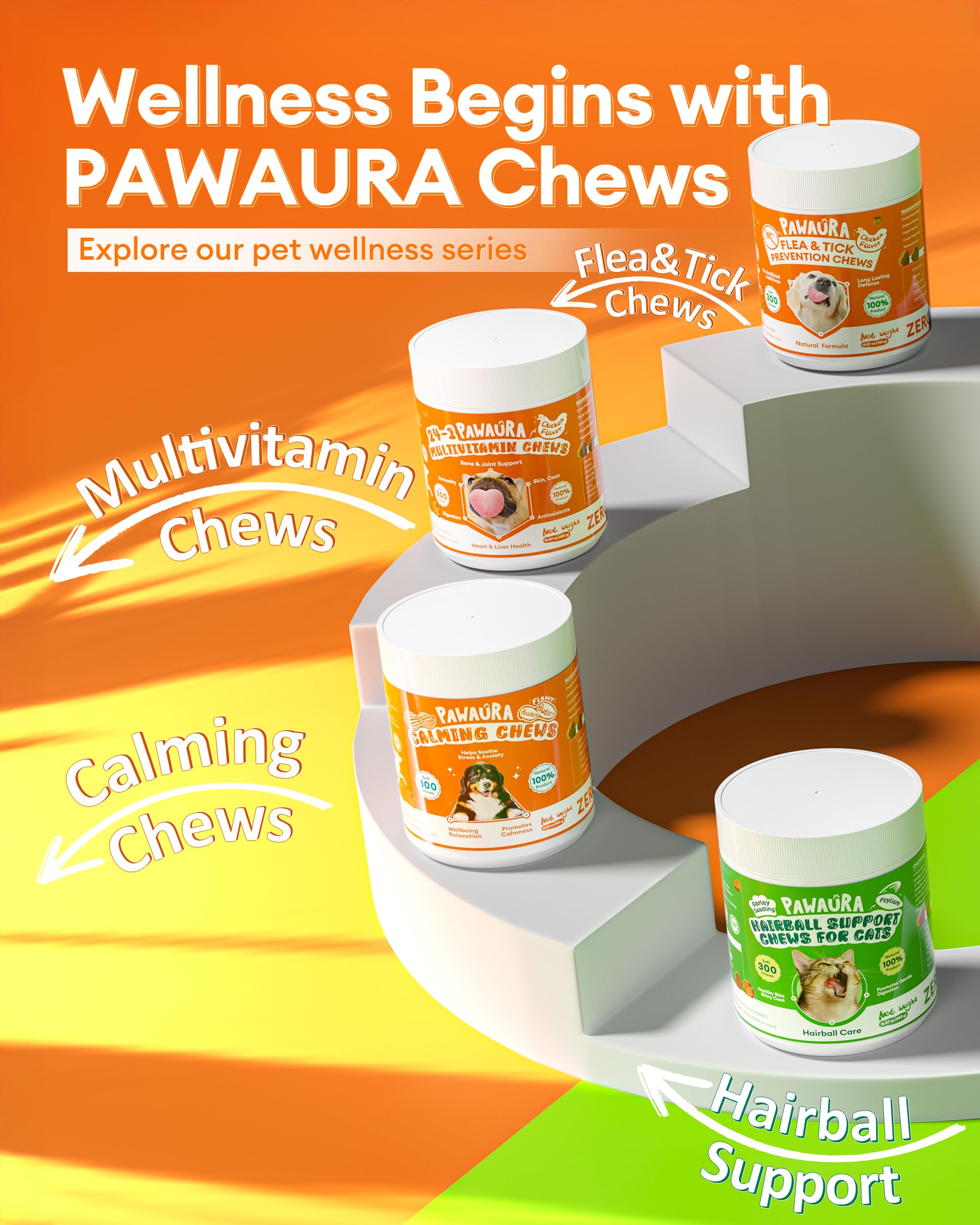 Digestion et pelage – gingembre et lin avec Pawaura Calming.