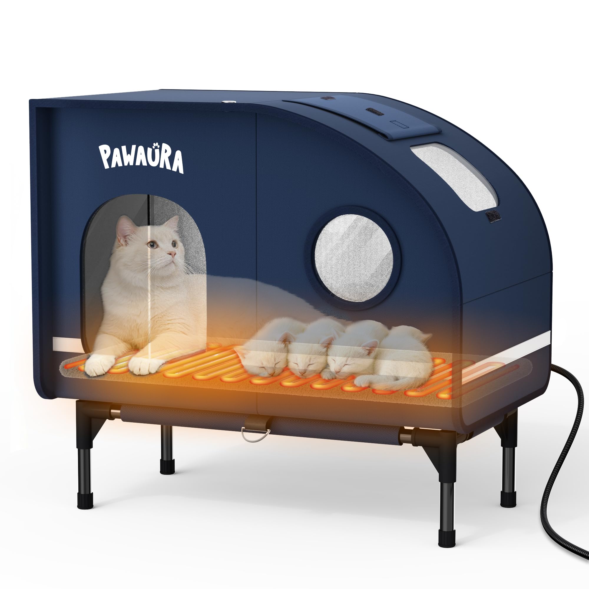 PAWAURA: abri extérieur pour chats résistant à la pluie et durable.