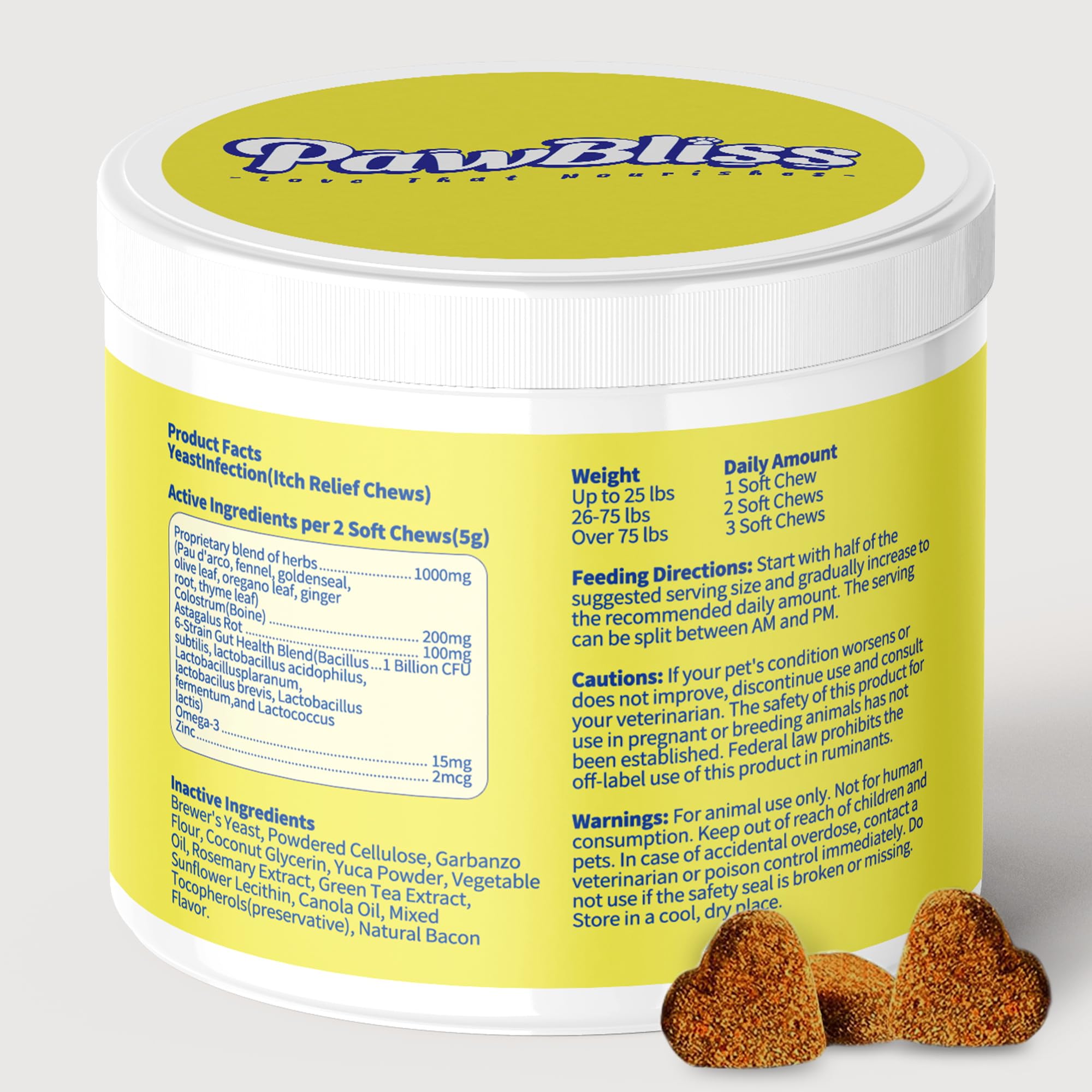 Poil brillant et peau hydratée grâce à PawBliss, formulation nourrissante.