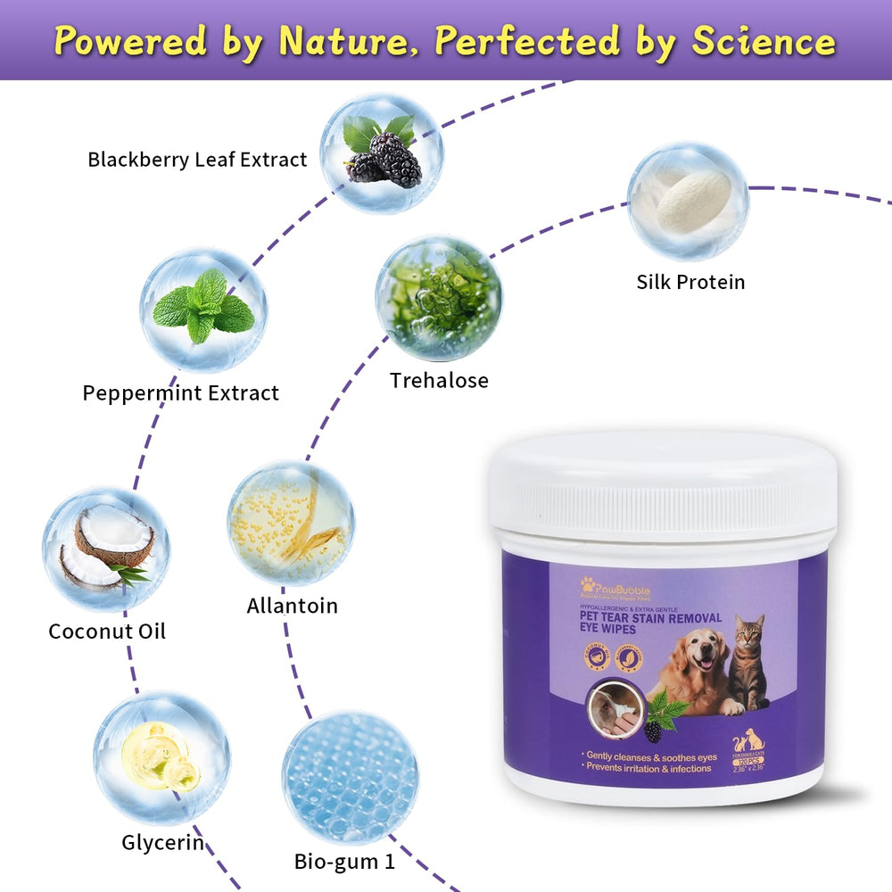 Lingette PawBubble sans alcool parfum – sécurité pour yeux sensibles.