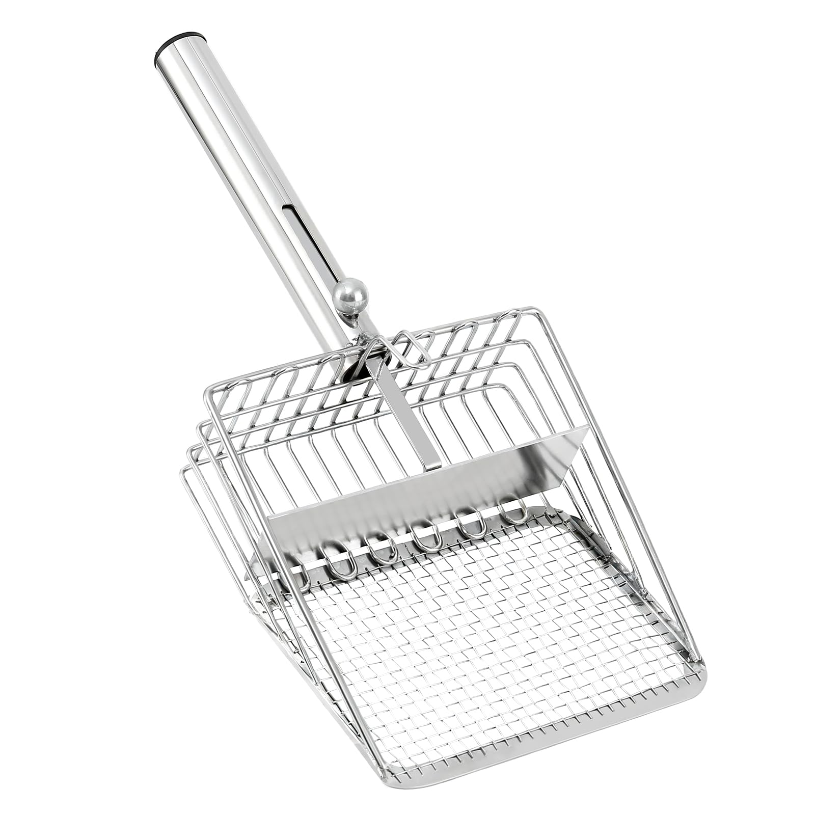 Pawccoli Pelle-litière acier inox grand format pour nettoyage rapide.