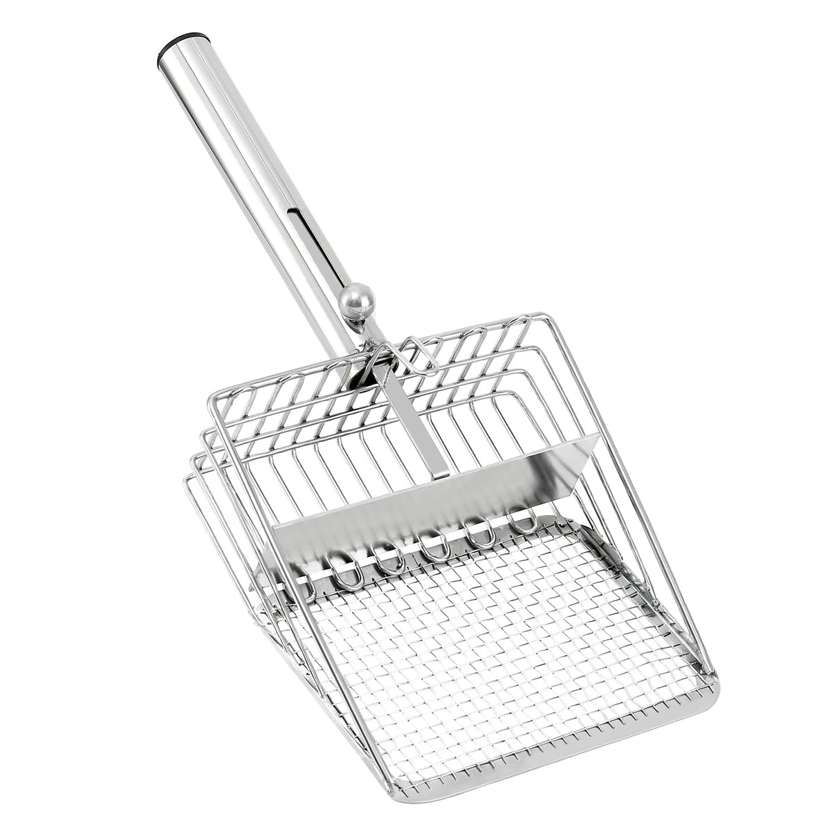 Pawccoli Pelle-litière acier inox grand format pour nettoyage rapide.