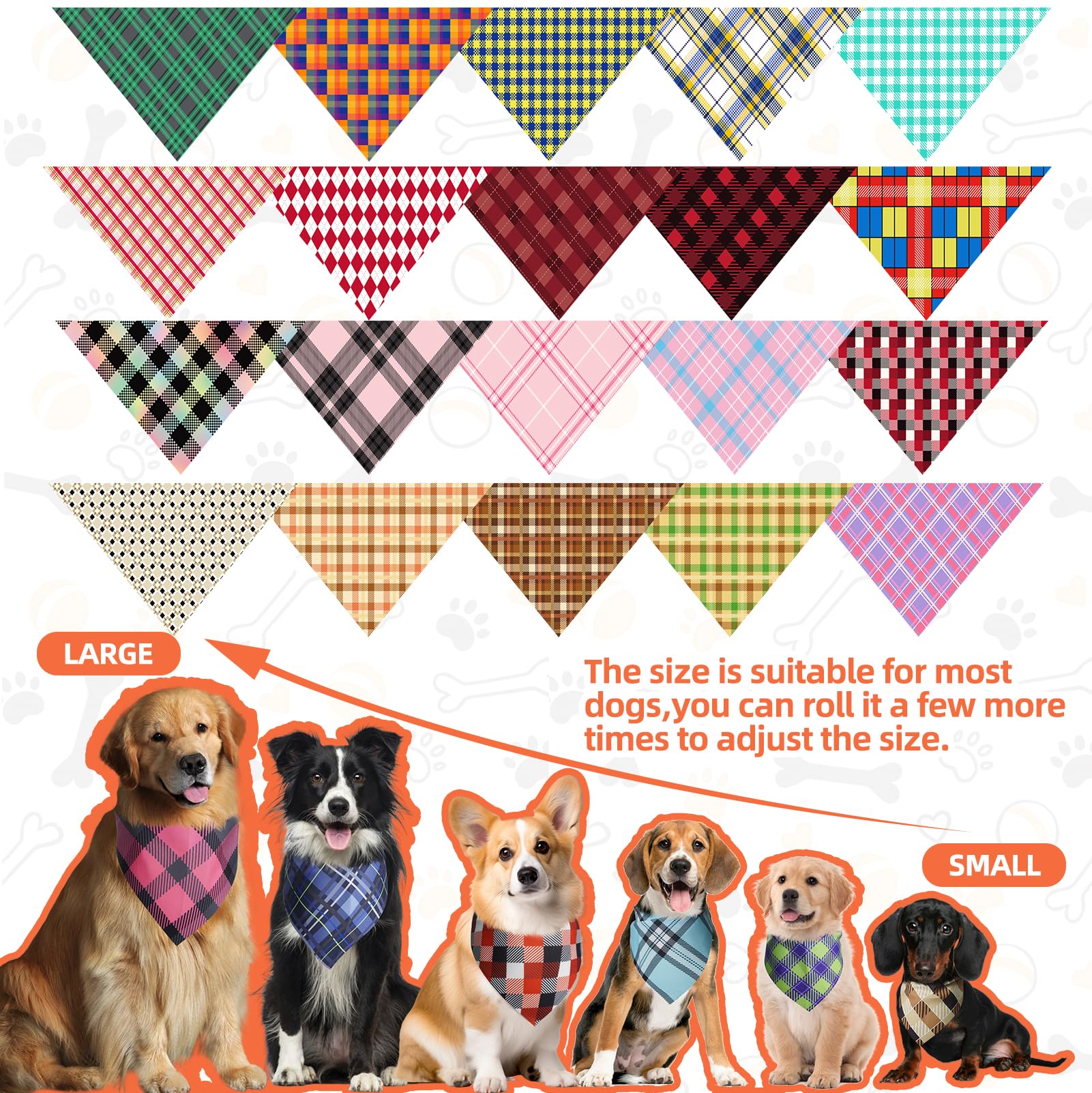 PAWCHIE bandana chien plaid jaune, parfait pour les fêtes et sorties.