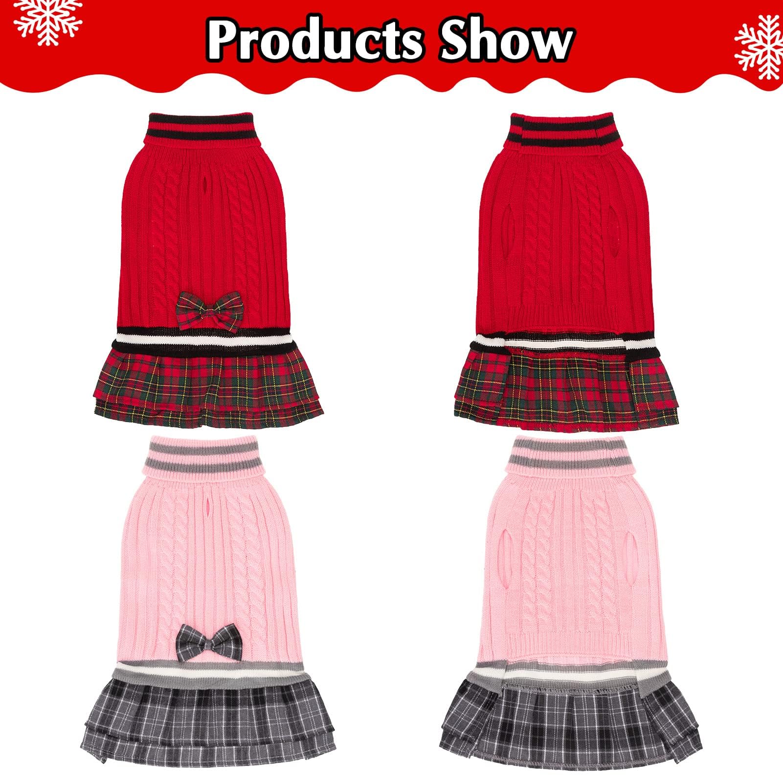 PAWCHIE pull-robe pour chien avec noeud rose, style et confort.