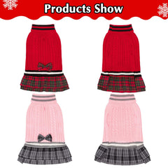 PAWCHIE pull-robe pour chien avec noeud rose, style et confort.