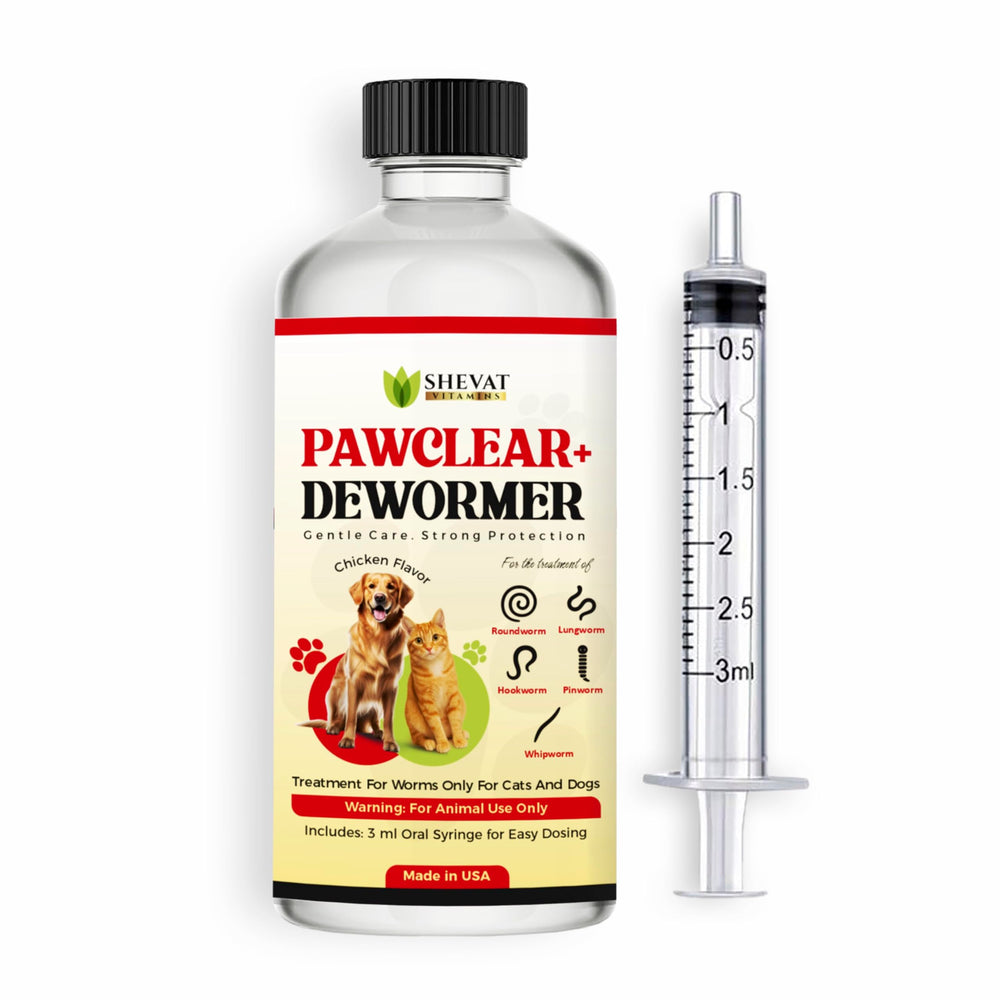 PawClear flacon-poulet: administration facile pour chats et chiens, goût appétent et pratique.