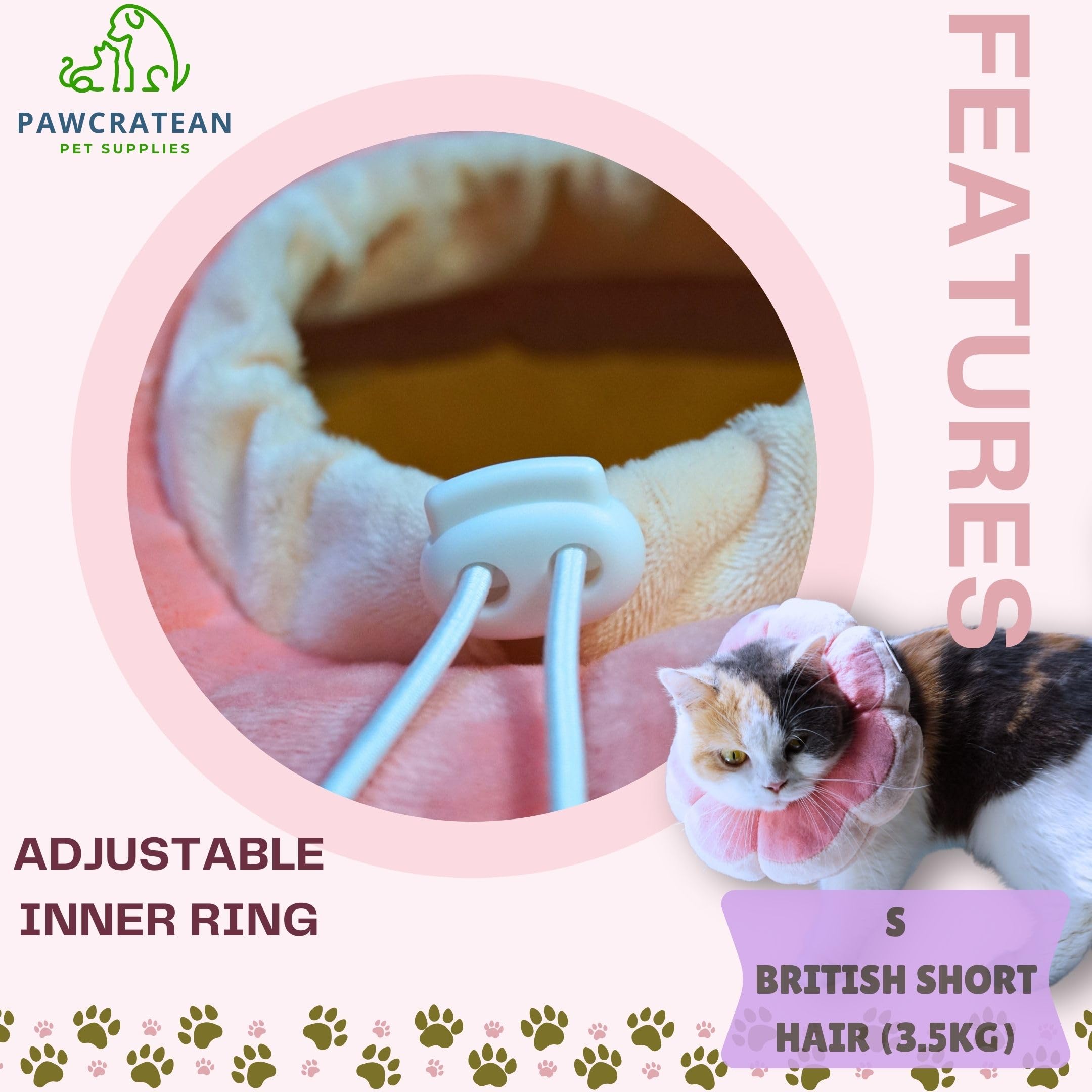 Pawcratean collier Elizabeth fleur rose, entretien facile pour hygiène durable.