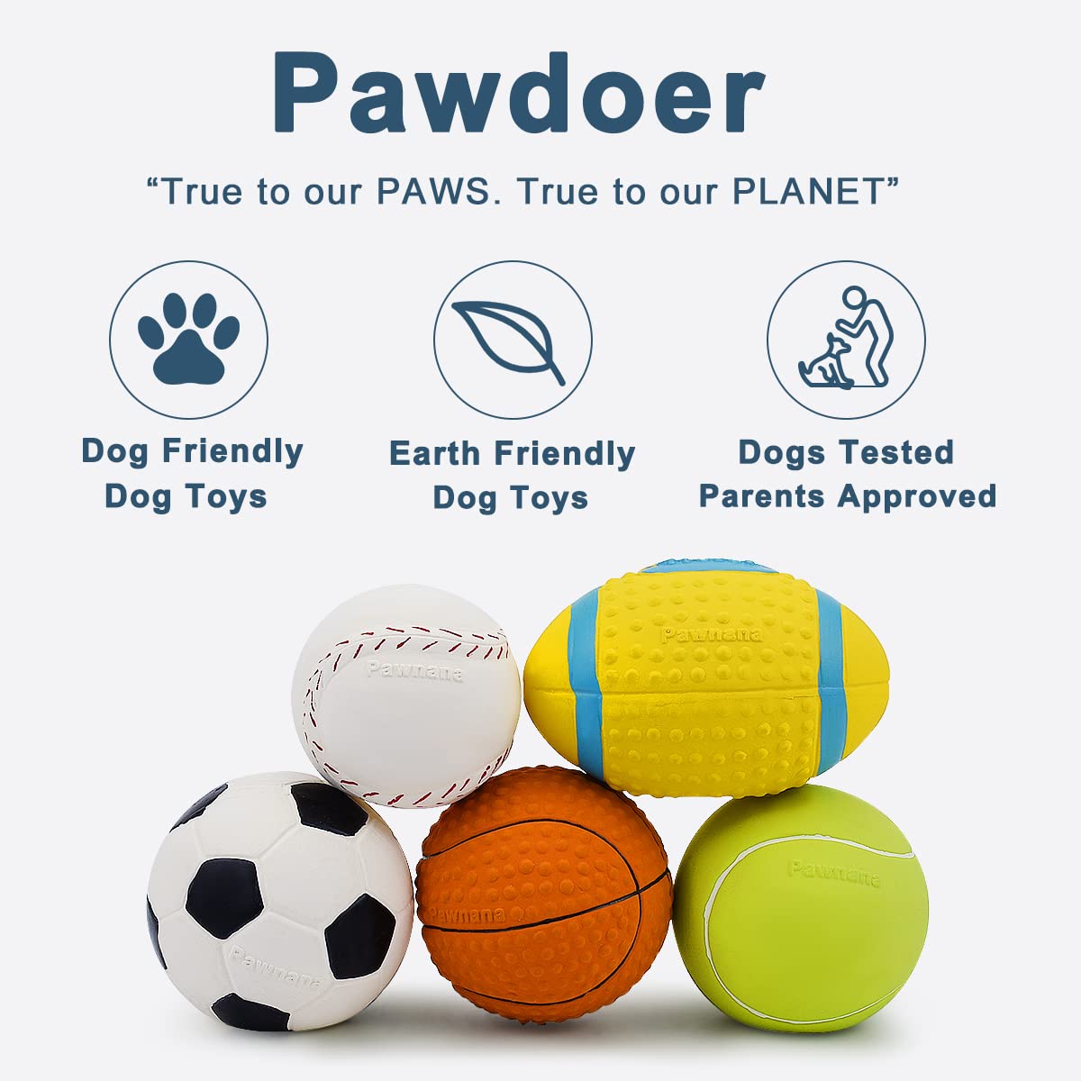 Jouet Pawdoer balle de baseball sifflante pour chiens actifs.