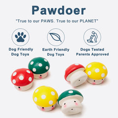 Balle siffle champignon bleu Pawdoer, facile à saisir pour petits chiens.