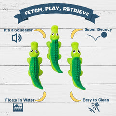 Jouet crocodile coloré Pawdoer facile à repérer pendant le jeu.