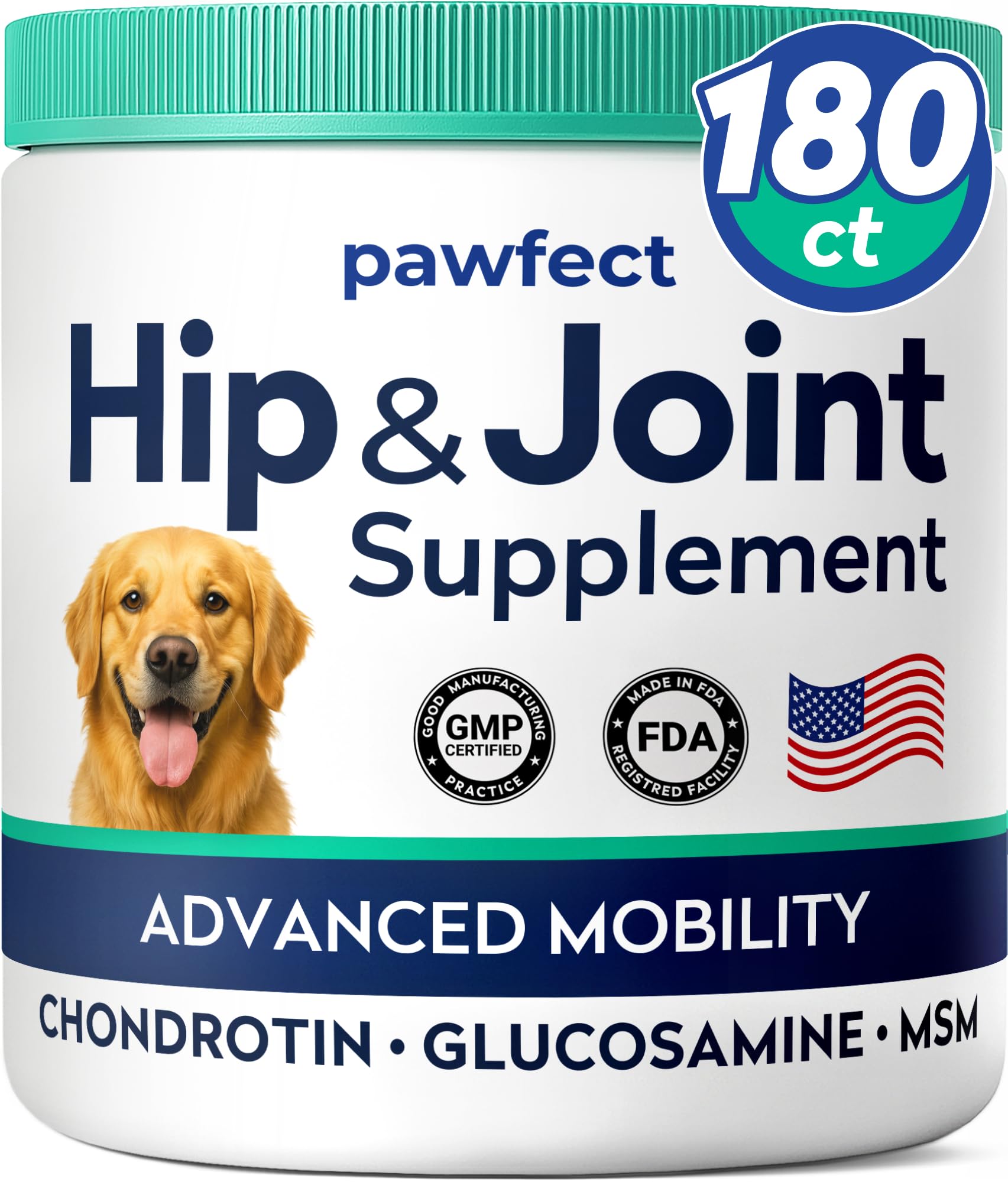 PAWFECTCHEW boîte bouchées glucosamine pour articulations des chiens.