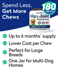 PAWFECTCHEW chien actif apprécie les bouchées soutenant les articulations.