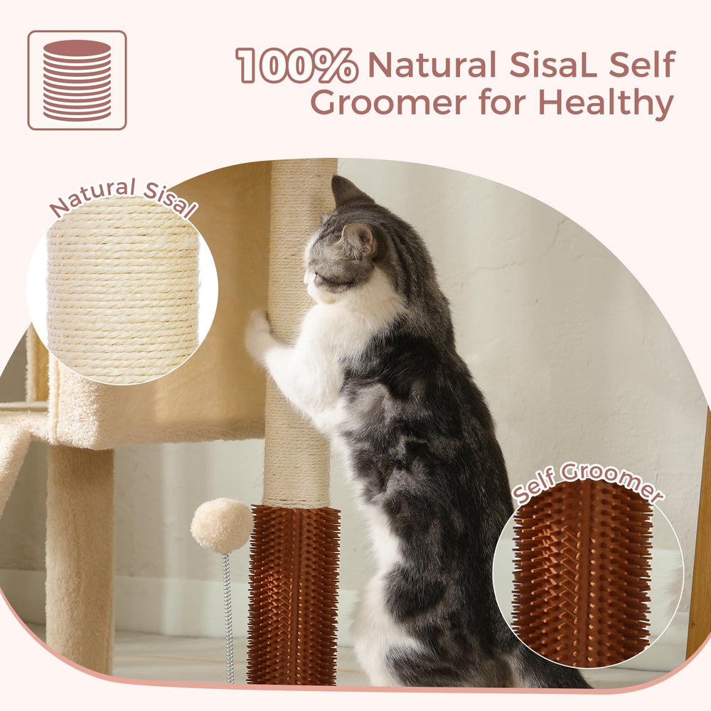 Pawfessor arbre chat couchage peluche douce, moment de calin confortable