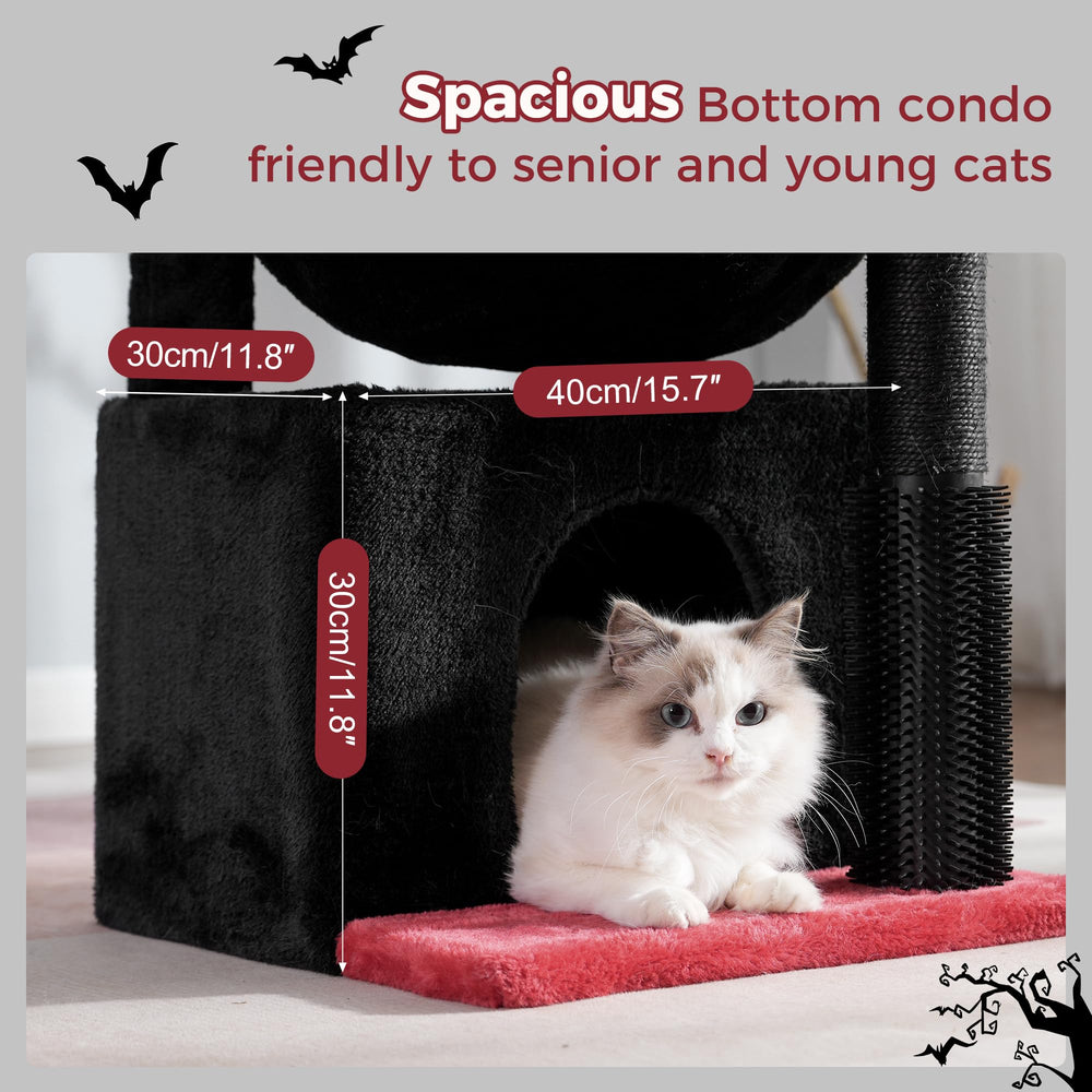 Pawfessor Arbre chat gothique 32 pouces condo spacieux favorisant détente et jeu.