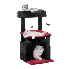 Pawfessor Arbre chat gothique 32 pouces avec poste à griffer pour chats actifs et confortables.