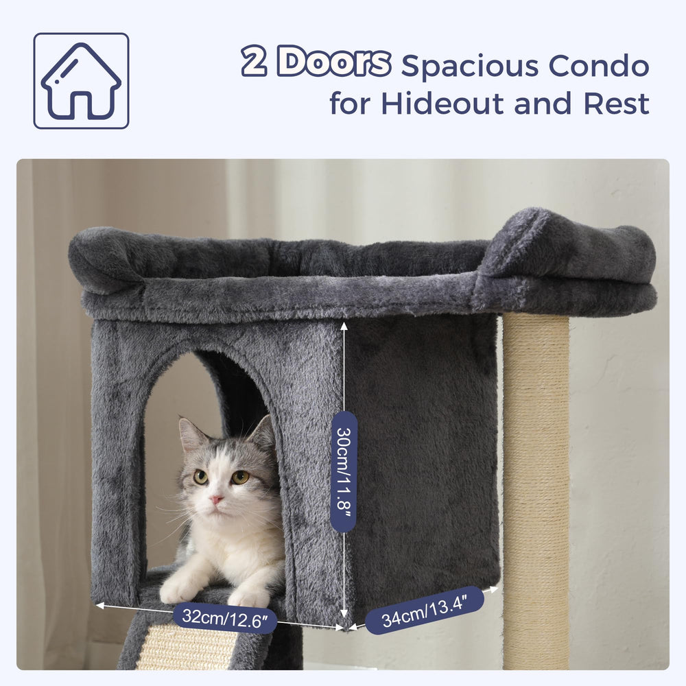 Pawfessor arbre-chat rampe double fonctions: facilite l accès et offre stabilité.