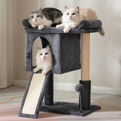 Pawfessor arbre-chat tour compacte: perchoir haut sûr pour chats aimant la hauteur.
