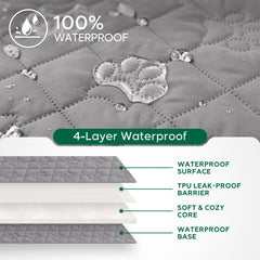 PAWFINITY bords renforcés et tissu résistant pour meubles gris.
