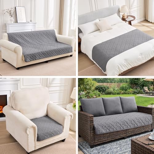 PAWFINITY protège-meubles 52x82 pouces, couverture grise polyvalente.