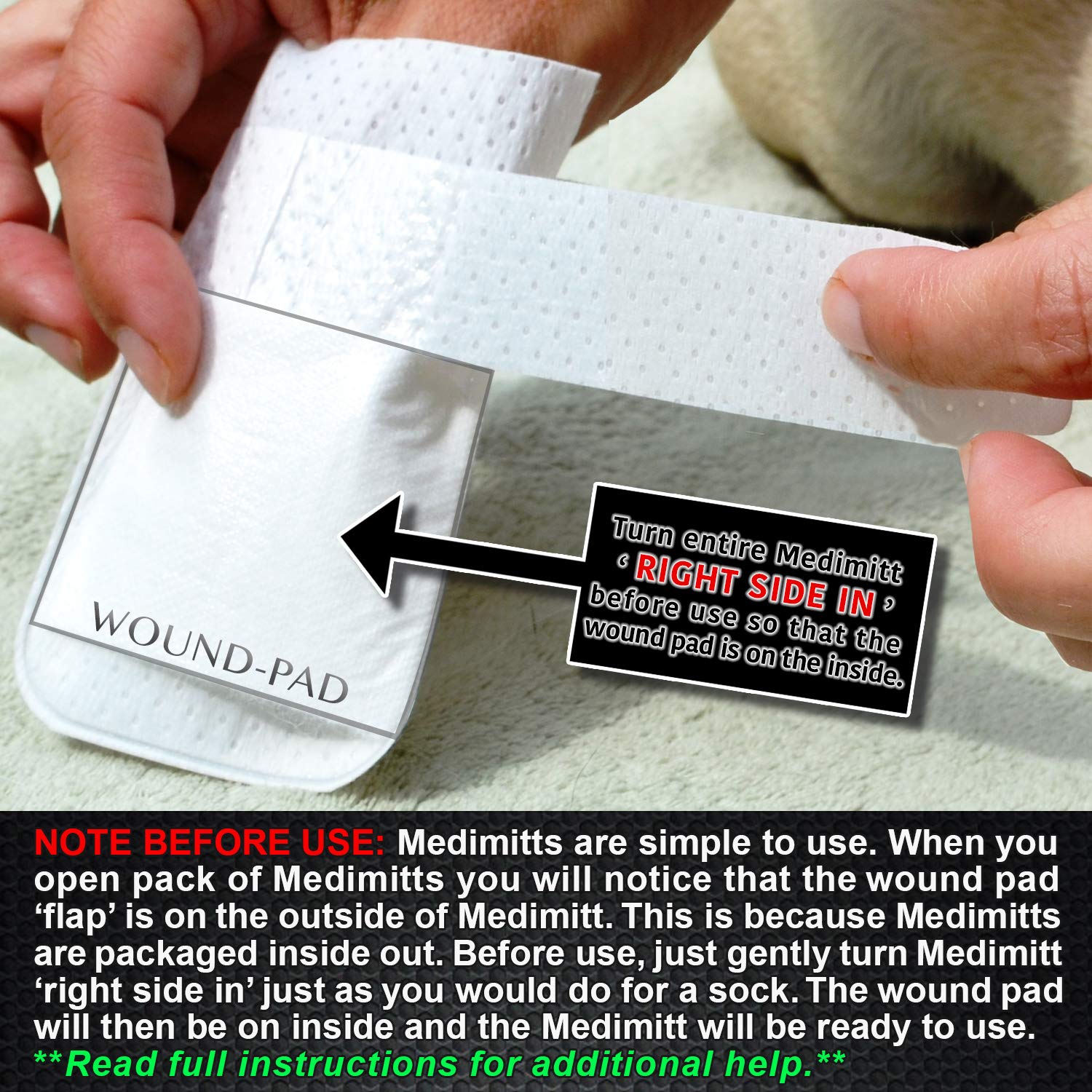 PawFlex Medimitt bandage patte animaux, solution pratique pour soigner les petites blessures au quotidien.
