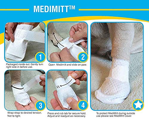 PawFlex Medimitt bandage patte antiglissement, maintien sécurisé sans tiraillement.