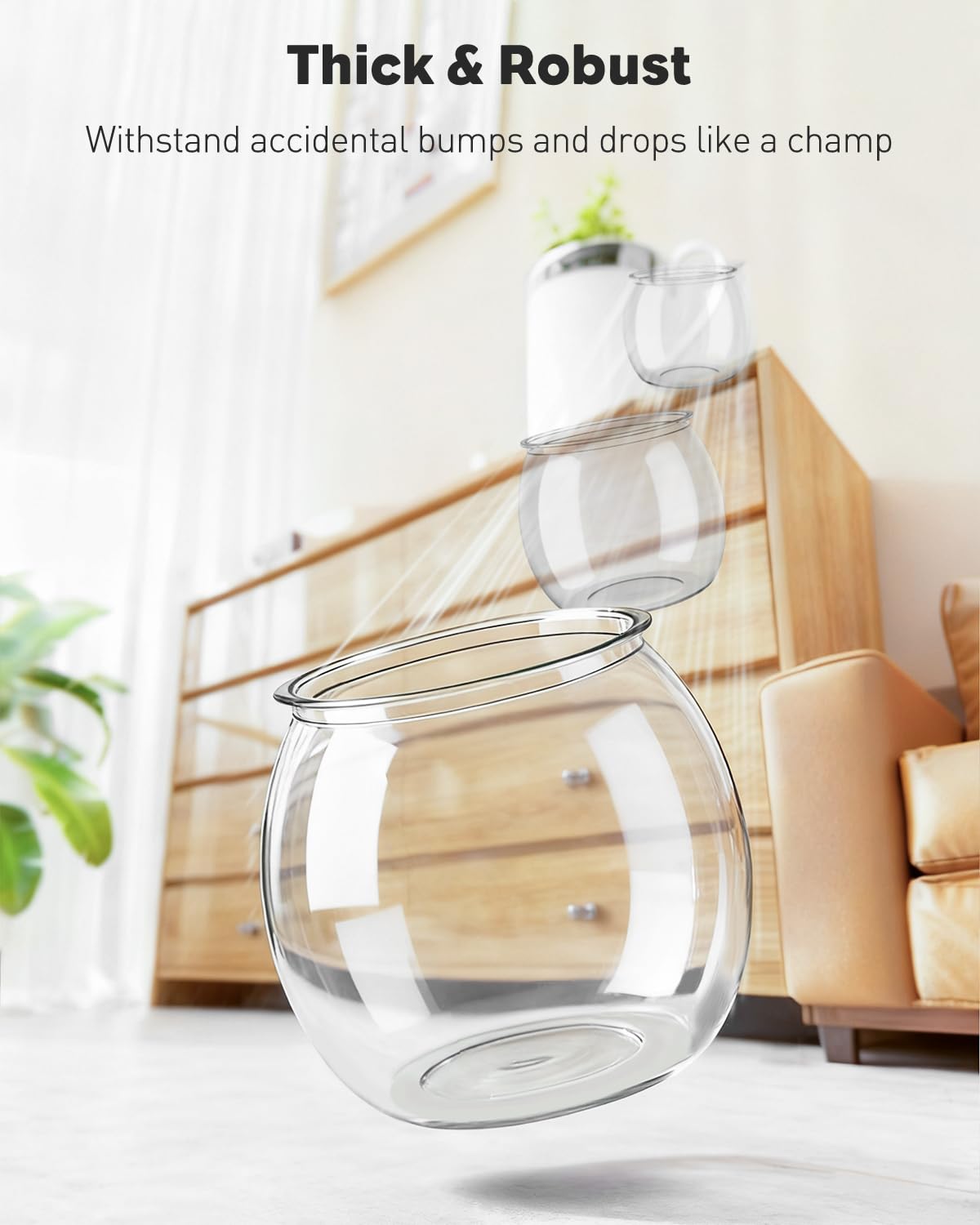 Pawfly bocal poisson plastique 0,5 gal, usage polyvalent comme vase décoratif.