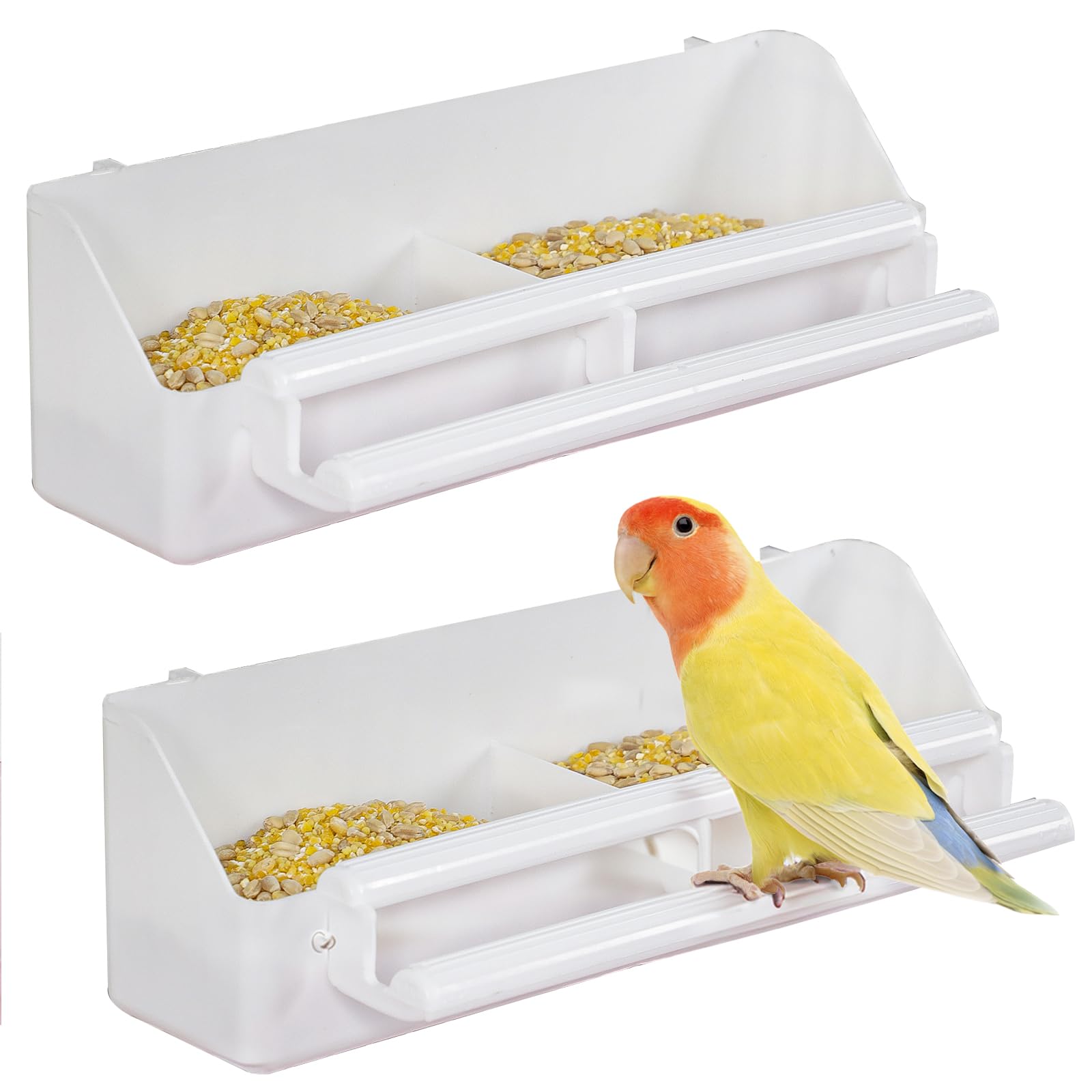 Pawfly distributeur double compartiments pour cage, nourrir et hydrater facilement.