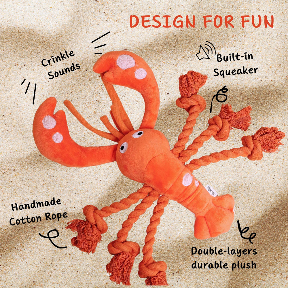 Pawfoo Lab homard peluche craquement griffes : textures sonores qui occupent les chiens.