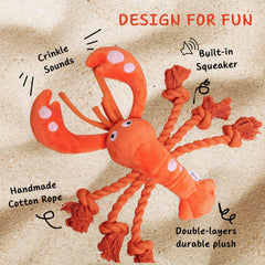 Pawfoo Lab homard peluche craquement griffes : textures sonores qui occupent les chiens.
