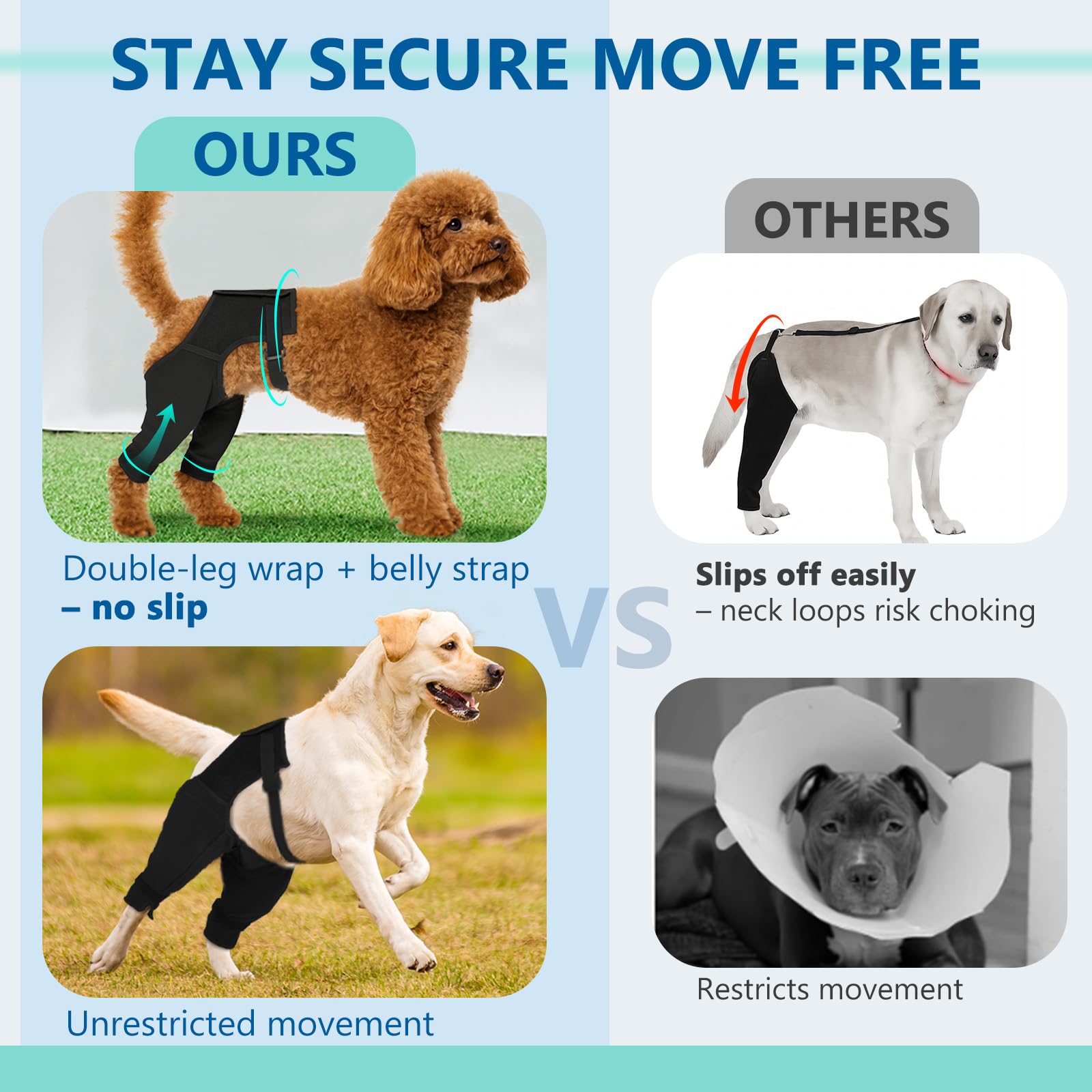 Pawfun bande ventrale antiglissement prévient le glissement en mouvement.